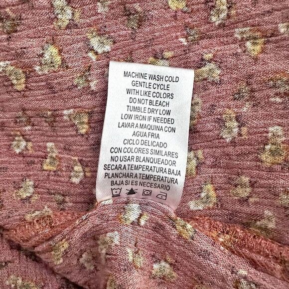 INDIGO POPPY x ANTHROPOLOGIE | Terra Cotta Floral Boho Blouse Wide Slv. | Large - Picture 7 of 7